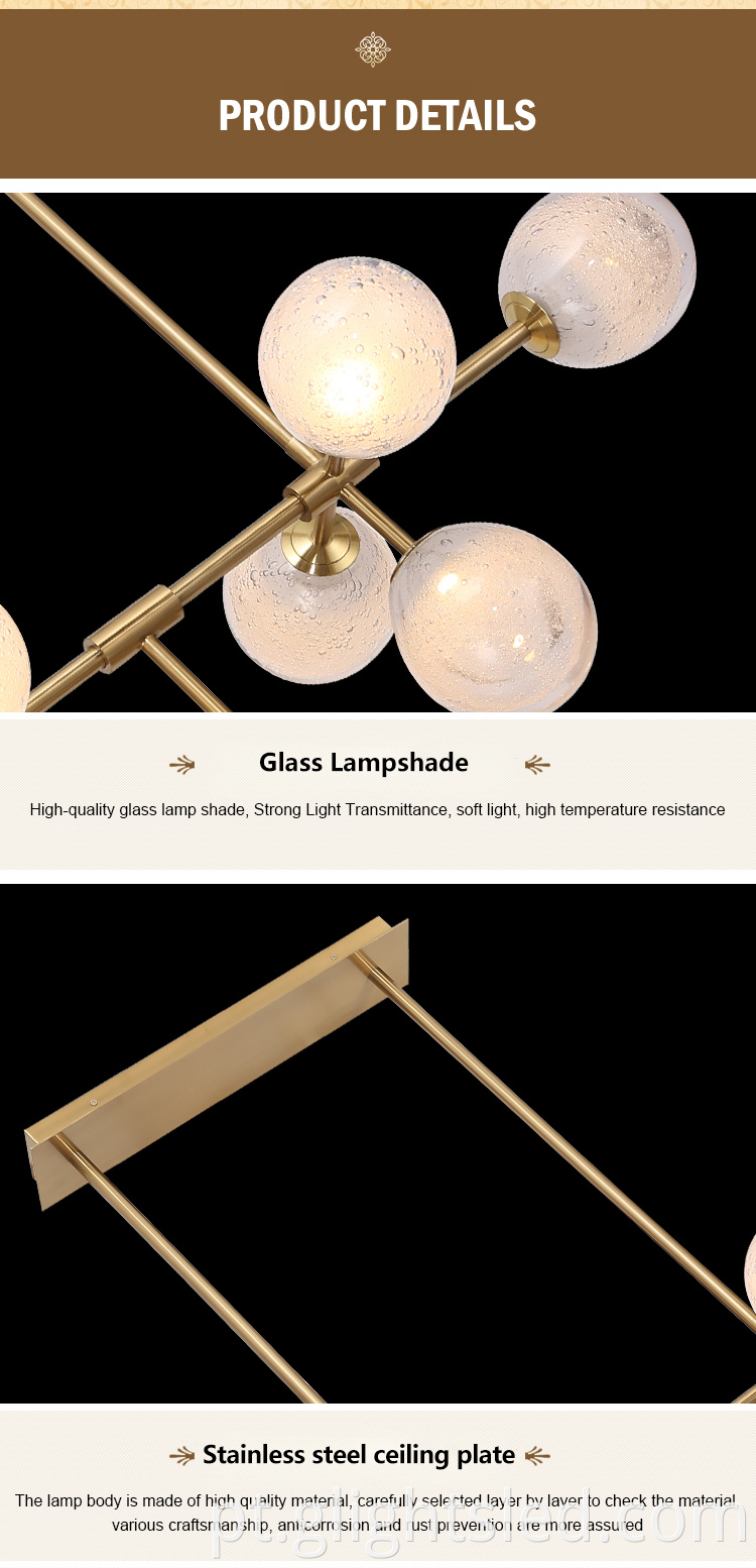 G-Lights Moderno Design Criativo Interior Hotel Living Glass Candelabro Pendente LED